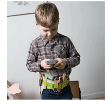 Load image into Gallery viewer, Dantoy Playful Wood Tool Belt 11pc timber toy
