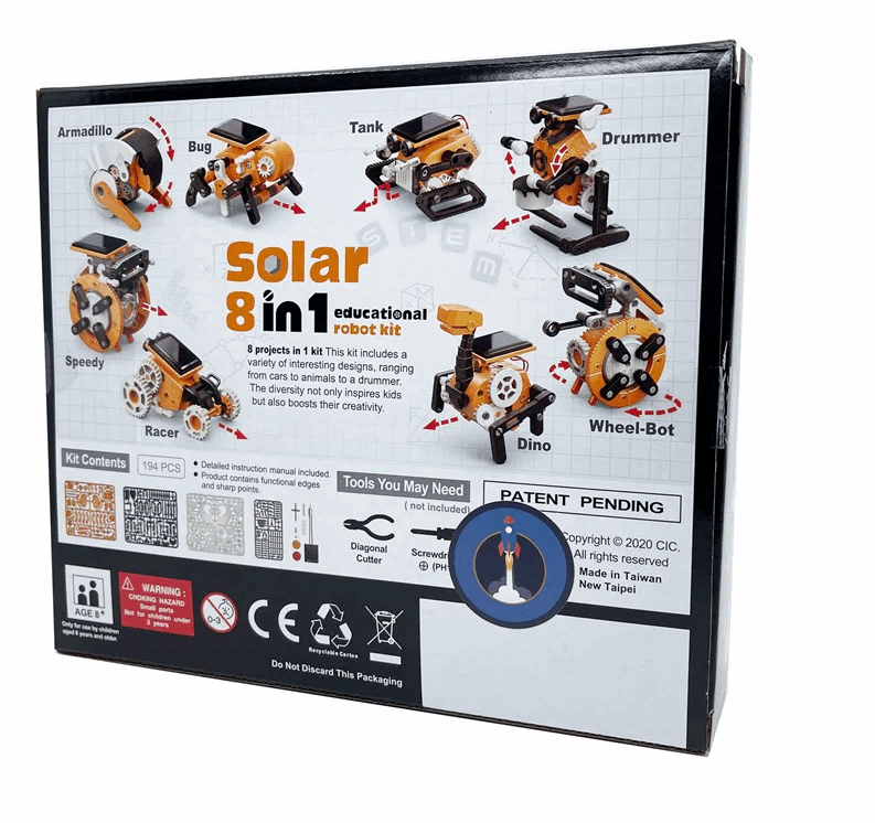 Johnco 8 in 1 Solar Educational Robot Kit Construction & Science