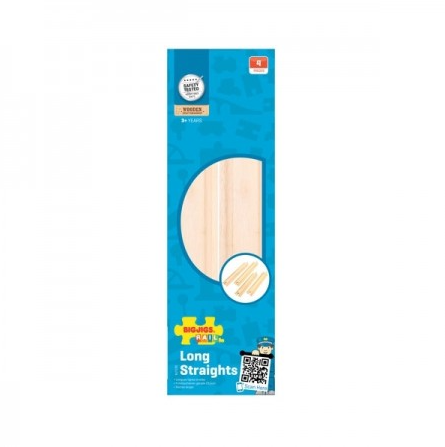 BigJigs Toys Rail Long Straights 4pc Train