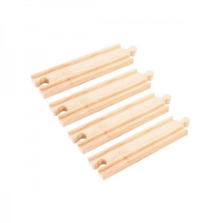 BigJigs Toys Rail Medium Straights 4pc Train