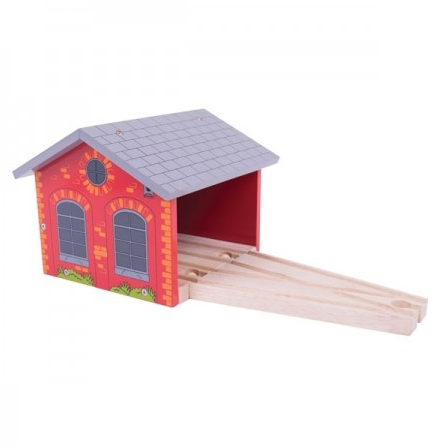 BigJigs Toys Rail Double Engine Shed Toy Trains & Train Sets