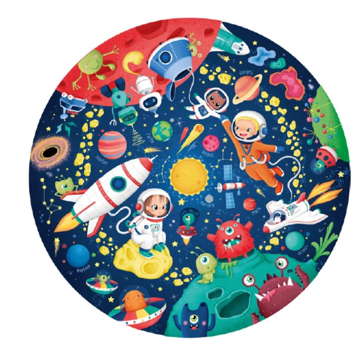 EurekaKids Solar System Adventure Glow In The Dark Puzzle 100pc