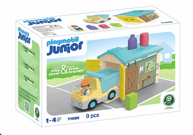 Playmobil Jr Construction Truck with Garage playset