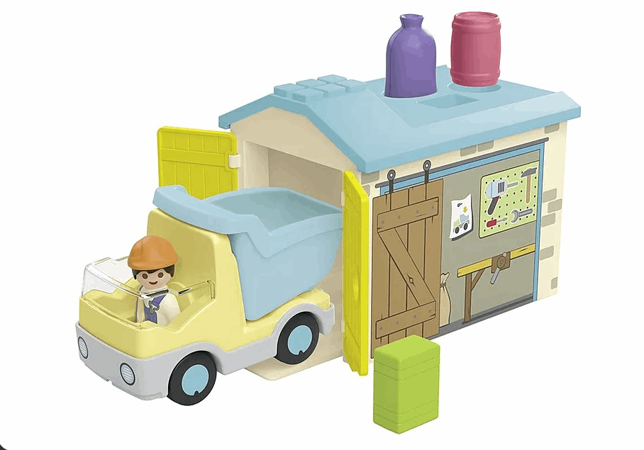 Playmobil Jr Construction Truck with Garage playset
