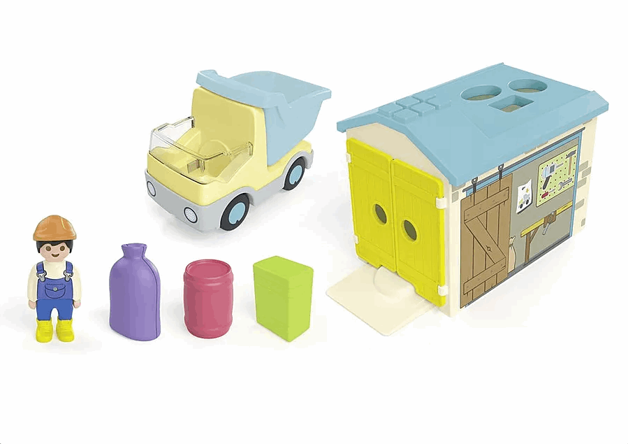 Playmobil Jr Construction Truck with Garage playset