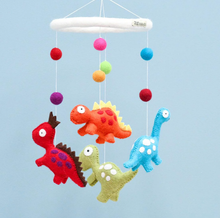 Load image into Gallery viewer, Tara Treasures Felt Nursery Cot Mobile Dinosaurs
