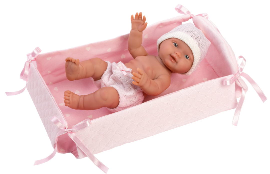 Llorens Spain Bebita Cuna Rosa 26cm Doll