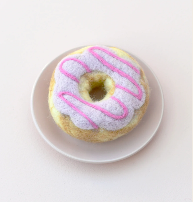Tara Treasures Felt Doughnut w/ Pastel Frosting & Pink Drizzle