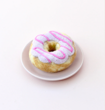 Load image into Gallery viewer, Tara Treasures Felt Doughnut w/ Pastel Frosting &amp; Pink Drizzle
