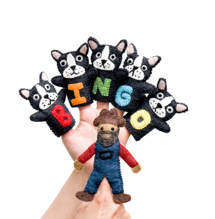 Tara Treasures Felt B.I.N.G.O. Finger Puppet Set puppets