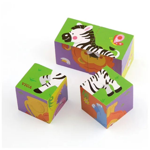 Viga Wild Animals Cube Puzzle 6 Side
