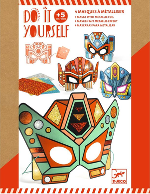 Djeco DIY Super Robot Masks with Metallic Stickers Art & Craft Kits