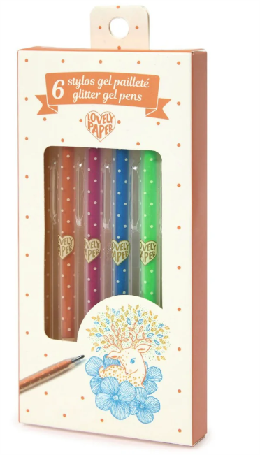 Djeco Glitter Gel Pens 6pc