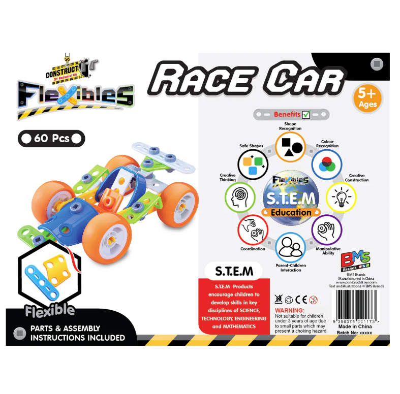 ConstructIt Flexibles Race Car 60pc
