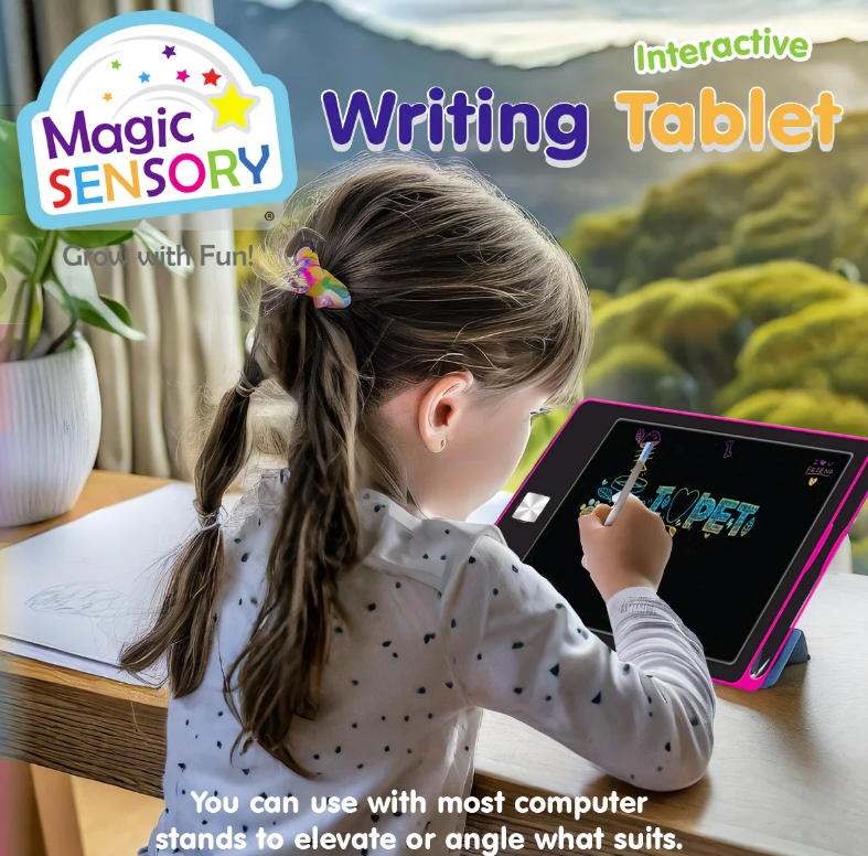 Magic Sensory LCD Writing Tablet Pink Unicorn (USB rechargable)