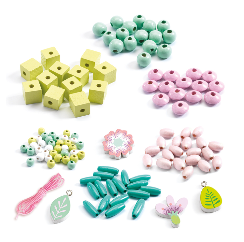 Djeco Leaves and Flowers Wooden Beads