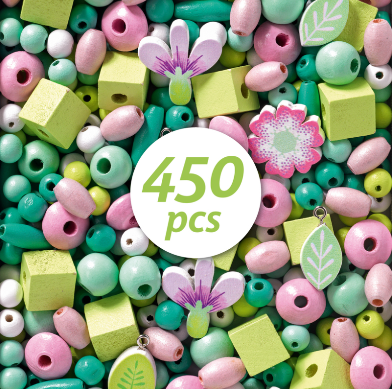 Djeco Leaves and Flowers Wooden Beads