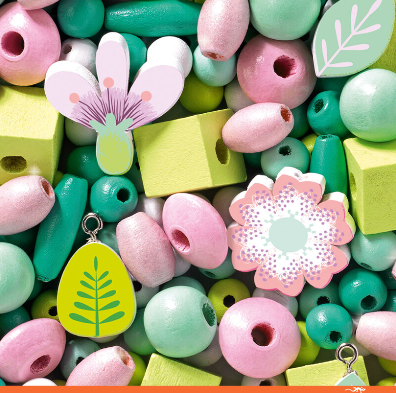 Djeco Leaves and Flowers Wooden Beads