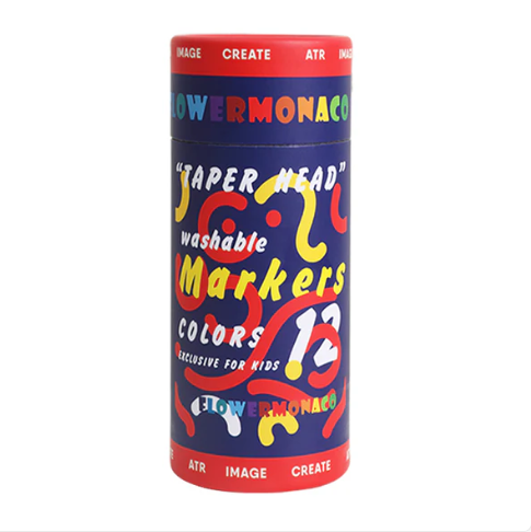 Flower Monaco Taper Head Washable Markers 12pc