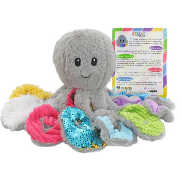 Meavia Sensory Weighted Plush Quiggly The Octopus LARGE Sensory Needs