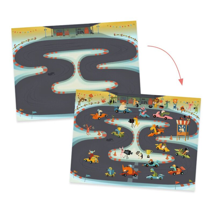Djeco Asphalt Construction & Racing Rub Down Stickers