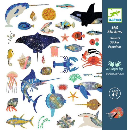 Djeco Stickers Ocean Metallic 160pc