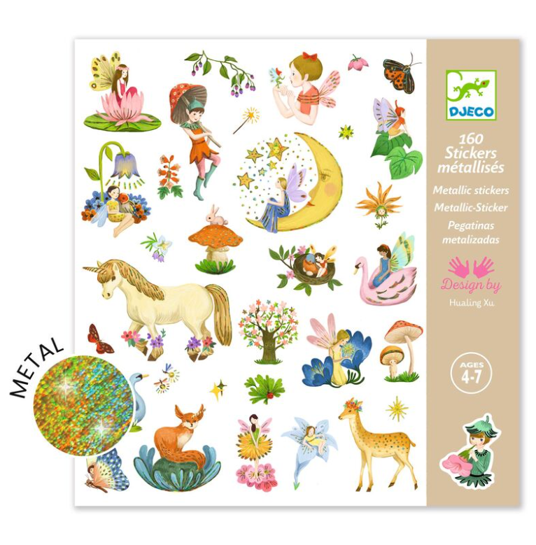 Djeco Stickers Fantasy Metallic 160pc