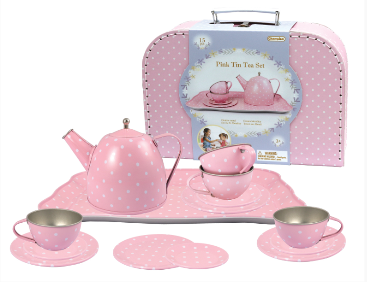 Kaper Kidz 15pc Pink Tin Tea Set tin toy