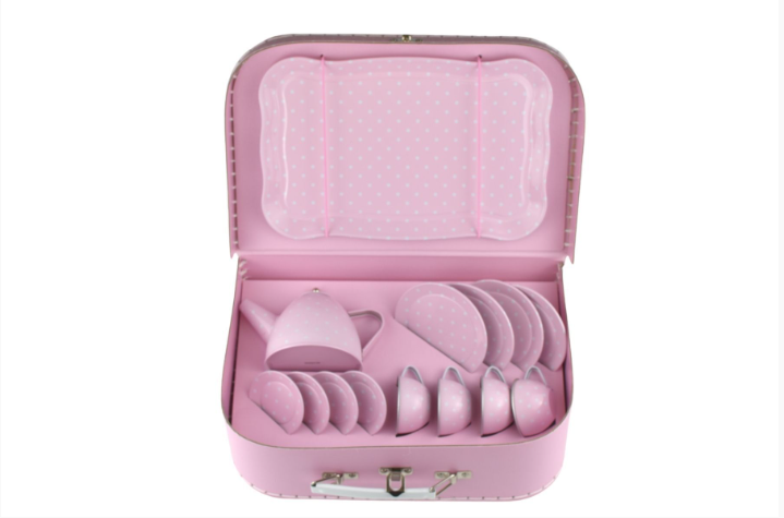 Kaper Kidz 15pc Pink Tin Tea Set tin toy