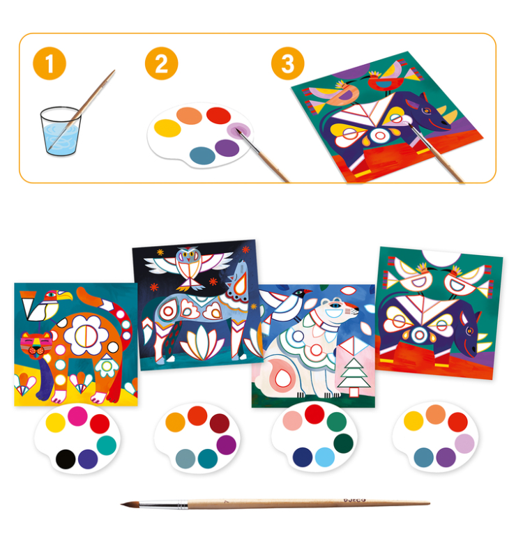 Djeco Fanciful Animals Cards To Paint