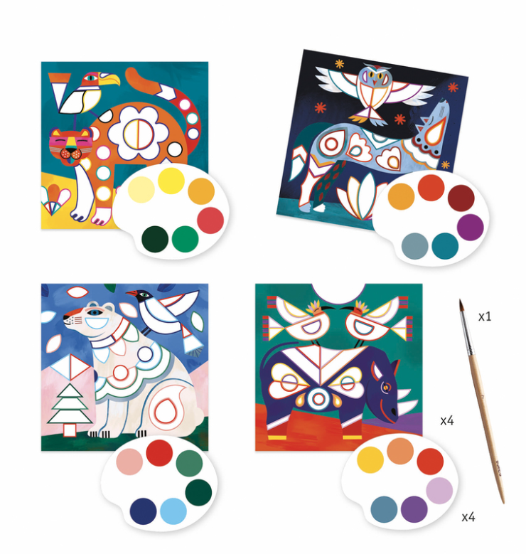 Djeco Fanciful Animals Cards To Paint