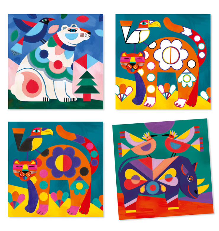 Djeco Fanciful Animals Cards To Paint
