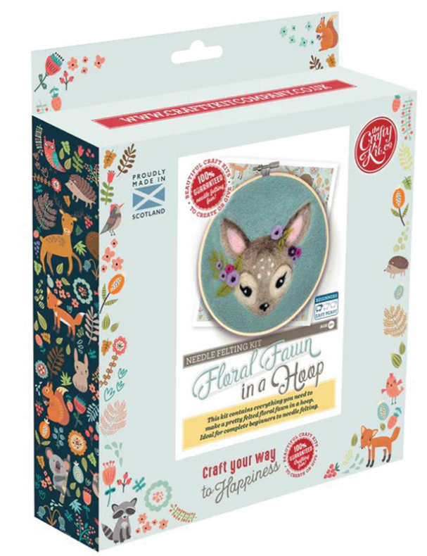 The Craft Kit Co Fawn Hoop Needle Felting Kit Art & Craft