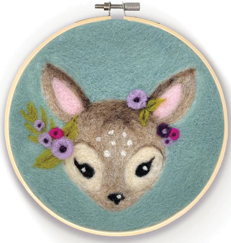 The Craft Kit Co Fawn Hoop Needle Felting Kit Art & Craft