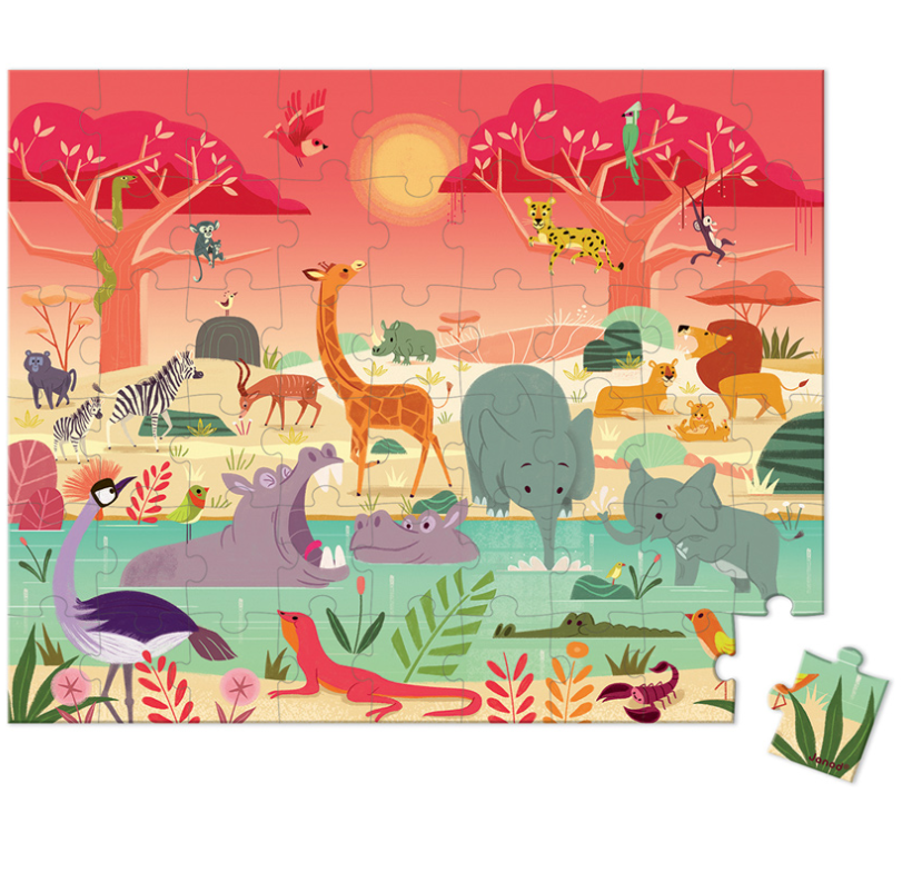 Janod Animal Reserve Puzzle 54pc Puzzle