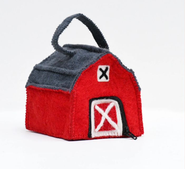 Tara Treasures Felt Farm Barnyard Bag for Finger Puppets handbag