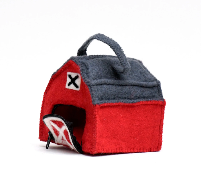 Tara Treasures Felt Farm Barnyard Bag for Finger Puppets handbag