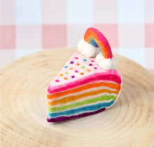 Load image into Gallery viewer, Tara Treasures Felt Rainbow Cake Slice
