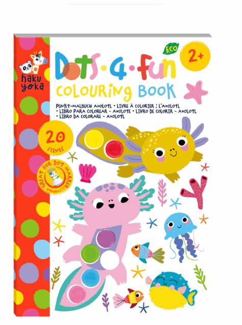 Haku Yoka Dots 4 Fun Colouring Book Axolotl