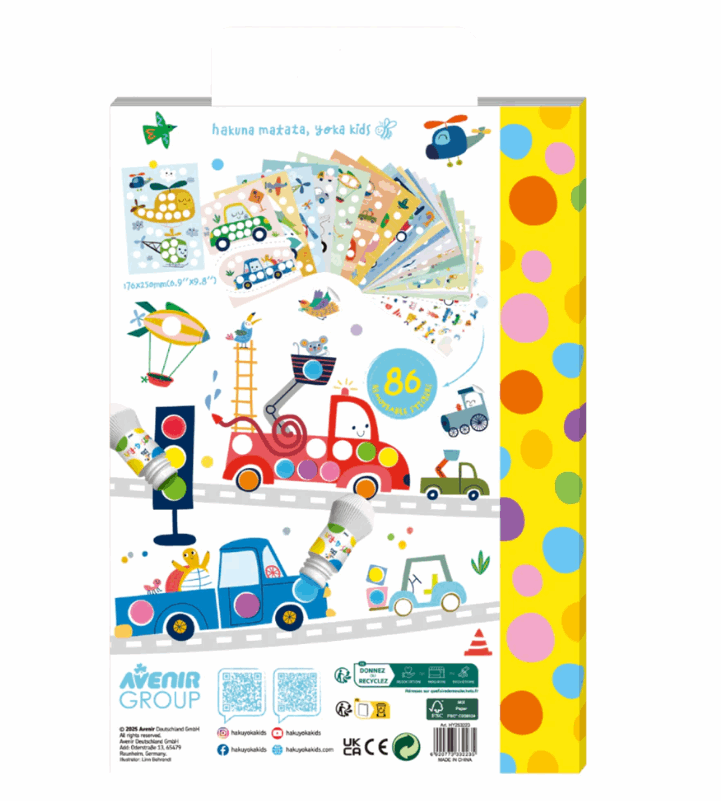 Haku Yoka Dots 4 Fun Colouring Book Transportation