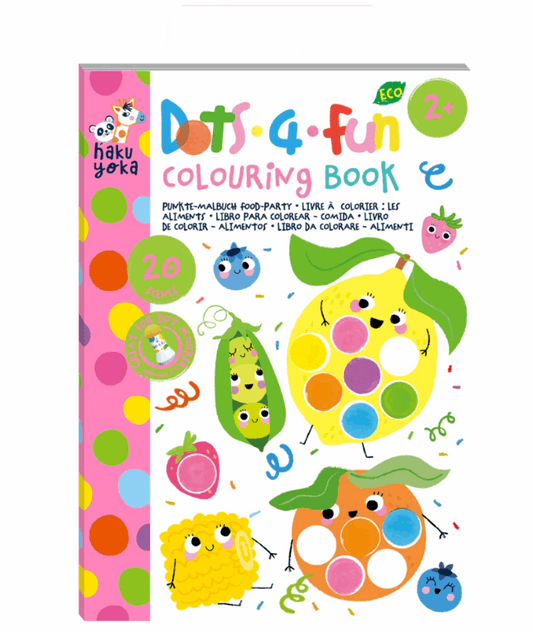 Haku Yoka Dots Fun Colouring Book Food Party