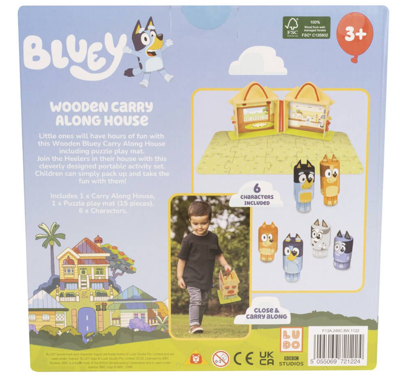Bluey Wooden Carry Along House Dollhouse