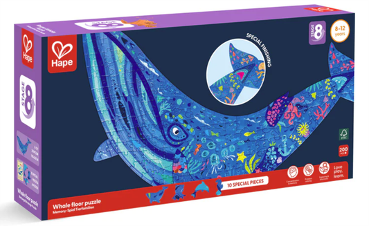 Hape Humpback Whale Shimmer Floor Puzzle 200pc
