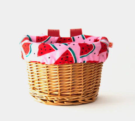 BEEP Bike & Scooter Wicker Baskets with Liner Watermelon bike basket