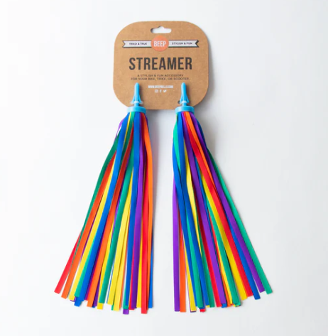 BEEP Bike & Scooter Real Ribbon Streamers Classic Rainbow ribbons