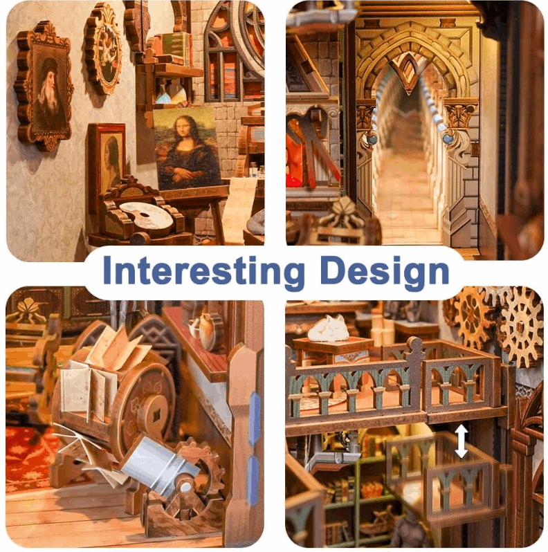 Tonecheer Leonardo Da Vinci Book Nook