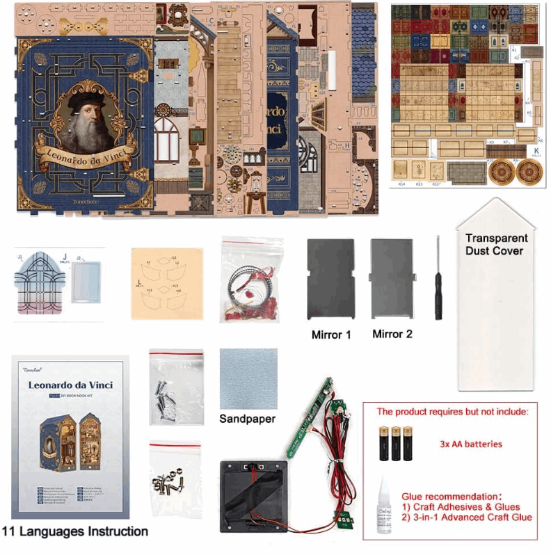 Tonecheer Leonardo Da Vinci Book Nook