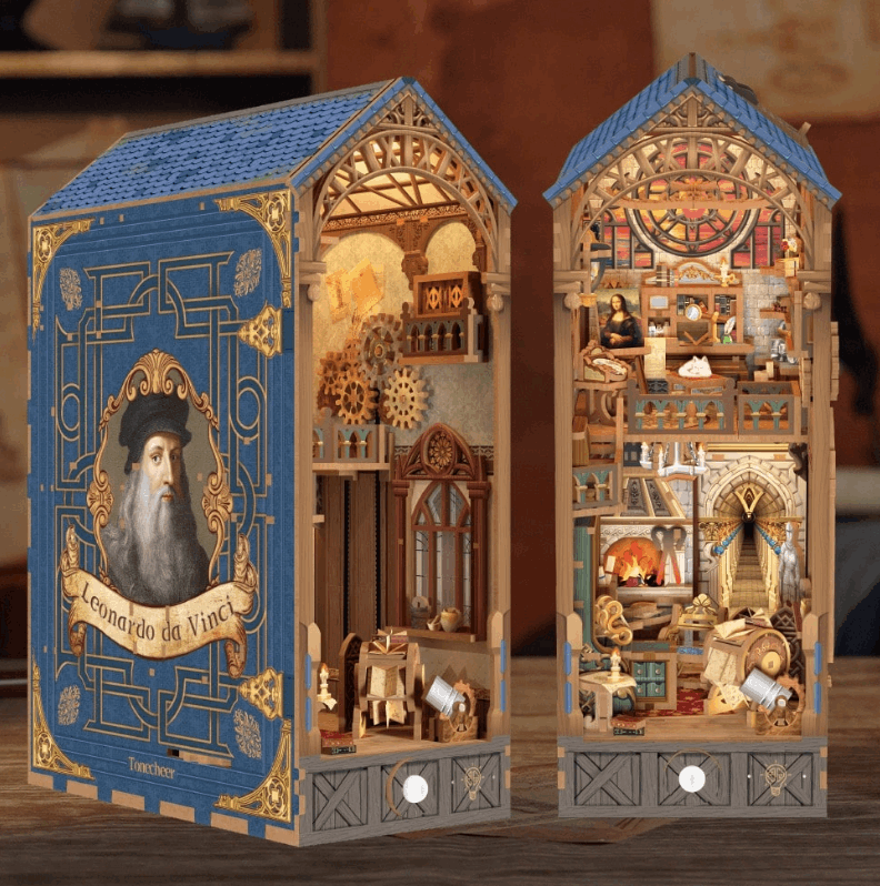 Tonecheer Leonardo Da Vinci Book Nook
