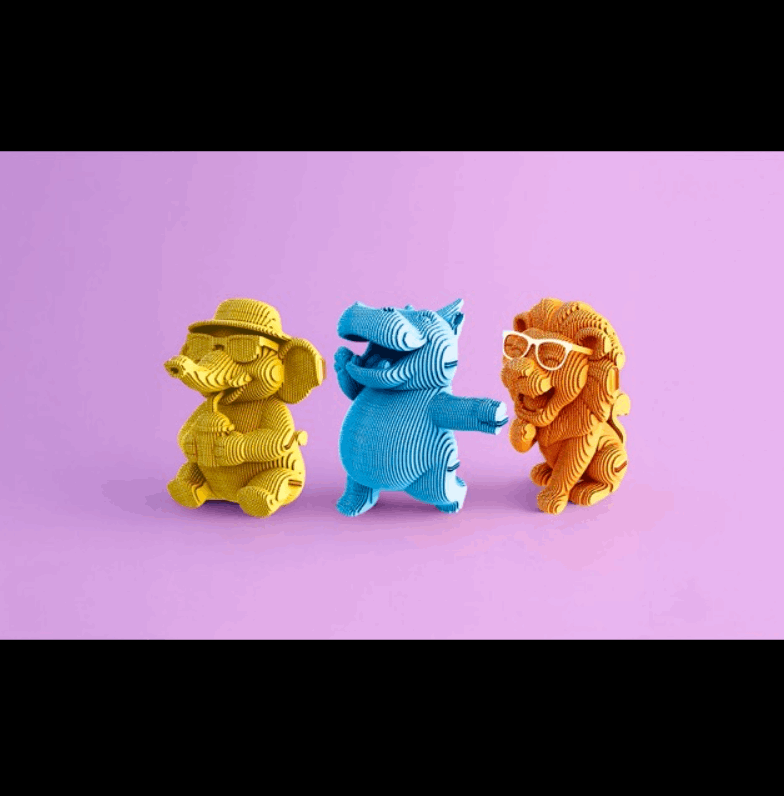 Cartonic Safari Trio 3 in 1 3D Puzzles