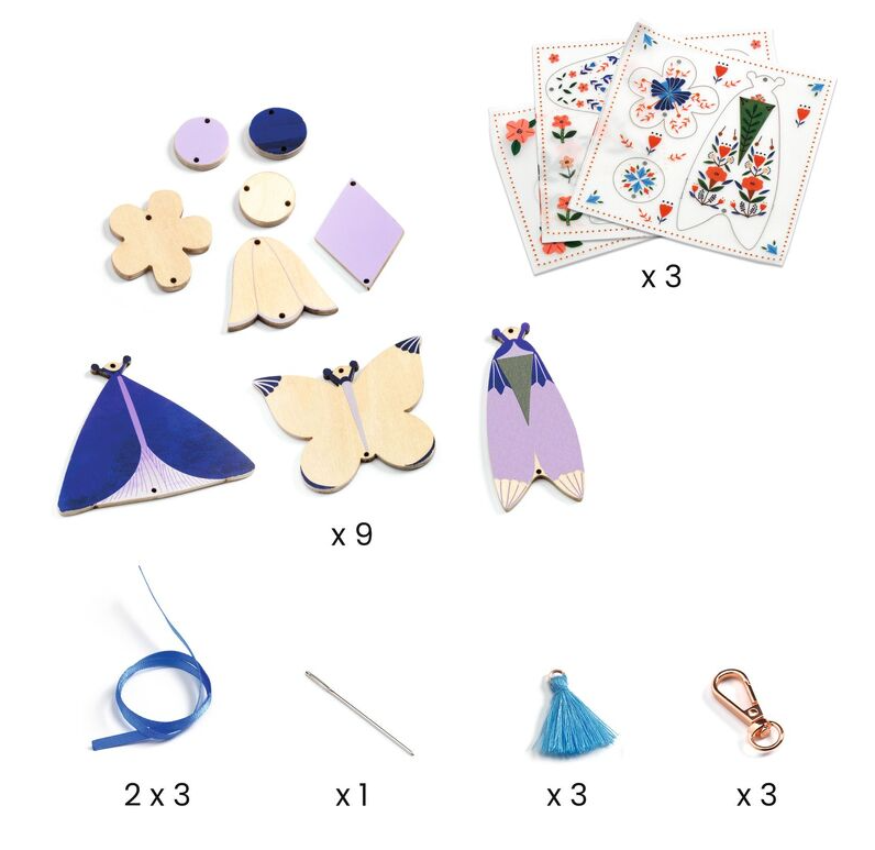 Djeco DIY Butterflies Bag Charms Art & Craft Kits